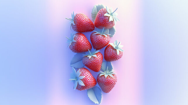 &ldquo;光を浴びるフレッシュなストロベリーのクローズアップ&rdquo;
(Close-up of fresh strawberries bathed in light)