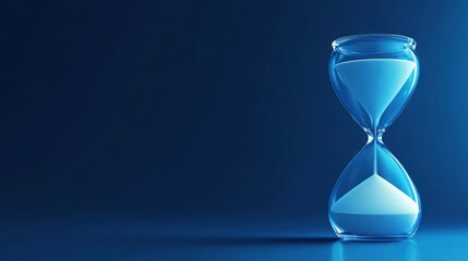 Hourglass on Blue Background
