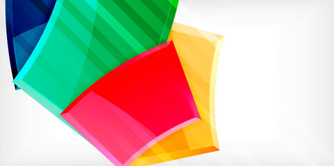 Round 3d shapes, plates background. Creative composition design template