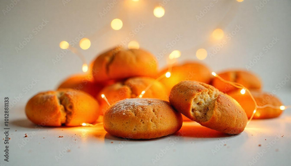 Wall mural assorted christmas sugar cookies. on a white background