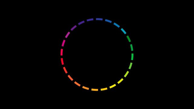 Rainbow. A circular frame of rainbow colours divided into segments. Target object. Position in the centre. For text selection. Alpha channel.