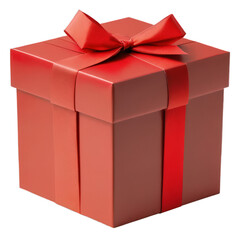 Obraz premium Red gift box isolated on transparent background