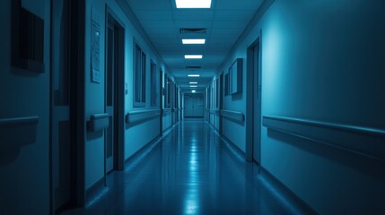 Obraz premium Empty Hospital Hallway
