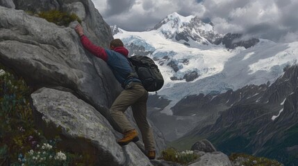 Epic Mountain Climbing Adventure in Stunning Alpine Landscape
