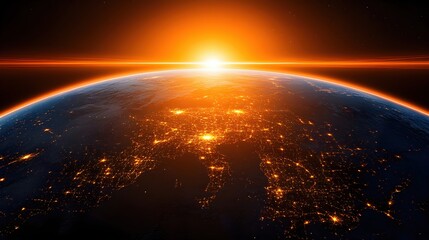 Abstract Earth Atmosphere with Vibrant Sunrise