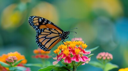 Obraz premium Monarch Butterfly on Flowers