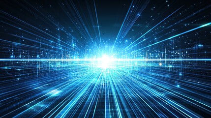 Abstract digital background with glowing lines and dots, creating a sense of futuristic technology and connectivity.