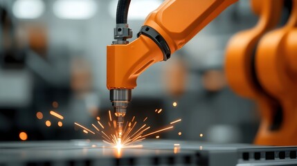 Robotic Arm Welding Parts in Automotive Manufacturing