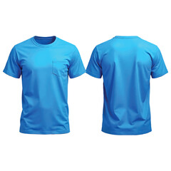 Blue Short Sleeve T-Shirt with Pocket Mockup