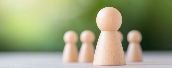 A business person playing chess with a wooden chess board