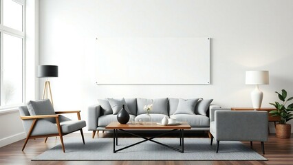 modern living room with table