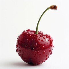 a red apple with water droplets on it