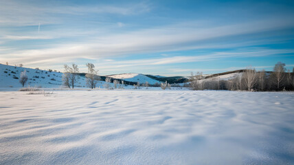 snow covered winter fields