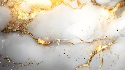 Elegant Gold Accents on White Marble