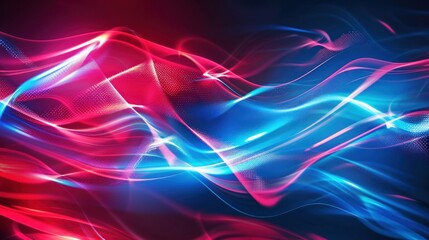 Naklejka premium A colorful wave of light with blue and red colors