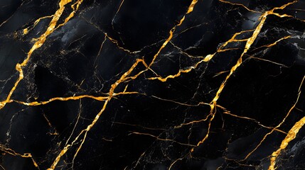 Hyper-Realistic Black Marble Surface