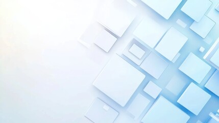 Abstract 3D Blue and White Squares