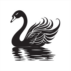 black swan on white,swan, bird, animal, vector, illustration, water, silhouette, symbol, love, lake, nature, art, duck, birds, cartoon, drawing, feather, black, beak, icon, design, wing, swimming, swa