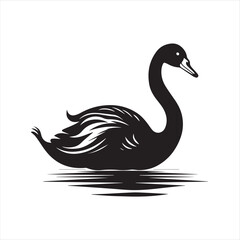 black swan on white,swan, bird, animal, vector, illustration, water, silhouette, symbol, love, lake, nature, art, duck, birds, cartoon, drawing, feather, black, beak, icon, design, wing, swimming, swa