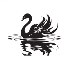 black swan on white,swan, bird, animal, vector, illustration, water, silhouette, symbol, love, lake, nature, art, duck, birds, cartoon, drawing, feather, black, beak, icon, design, wing, swimming, swa
