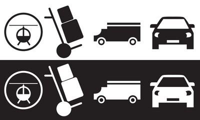 Transport  icons set. Transport editable stroke icons collection.in modern thin line style of transport icons types: taxi, train, helicopter, bus, ship, plane. Vector illustration. EPS 10 