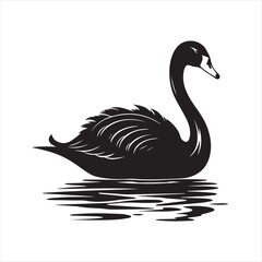 black swan on white,swan, bird, animal, vector, illustration, water, silhouette, symbol, love, lake, nature, art, duck, birds, cartoon, drawing, feather, black, beak, icon, design, wing, swimming, swa