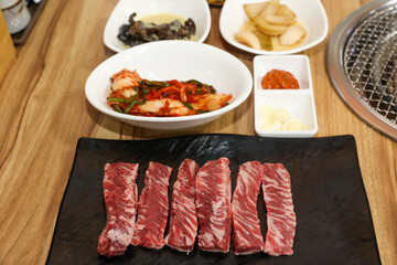 Korean beef. The raw beef ribs