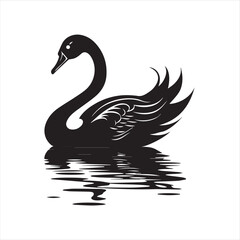 black swan on white,swan, bird, animal, vector, illustration, water, silhouette, symbol, love, lake, nature, art, duck, birds, cartoon, drawing, feather, black, beak, icon, design, wing, swimming, swa