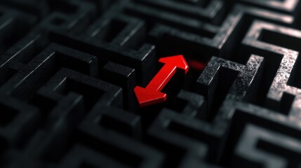 Red Arrow in Labyrinth