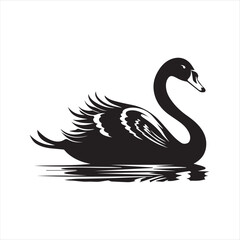 black swan on white,swan, bird, animal, vector, illustration, water, silhouette, symbol, love, lake, nature, art, duck, birds, cartoon, drawing, feather, black, beak, icon, design, wing, swimming, swa
