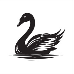 black swan on white,swan, bird, animal, vector, illustration, water, silhouette, symbol, love, lake, nature, art, duck, birds, cartoon, drawing, feather, black, beak, icon, design, wing, swimming, swa