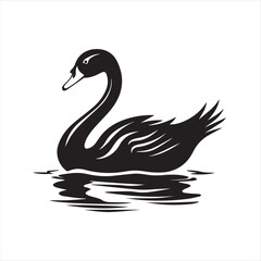 black swan on white,swan, bird, animal, vector, illustration, water, silhouette, symbol, love, lake, nature, art, duck, birds, cartoon, drawing, feather, black, beak, icon, design, wing, swimming, swa