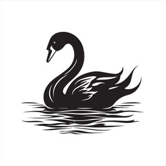 black swan on white,swan, bird, animal, vector, illustration, water, silhouette, symbol, love, lake, nature, art, duck, birds, cartoon, drawing, feather, black, beak, icon, design, wing, swimming, swa