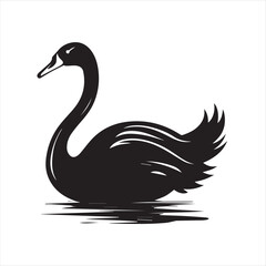 black swan on white,swan, bird, animal, vector, illustration, water, silhouette, symbol, love, lake, nature, art, duck, birds, cartoon, drawing, feather, black, beak, icon, design, wing, swimming, swa