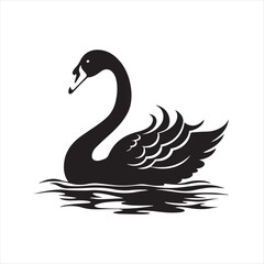 black swan on white,swan, bird, animal, vector, illustration, water, silhouette, symbol, love, lake, nature, art, duck, birds, cartoon, drawing, feather, black, beak, icon, design, wing, swimming, swa