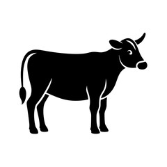 minimalistic cow silhouette vector design bull illustration black animal 