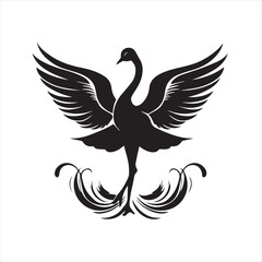 black swan on white,swan, bird, animal, vector, illustration, water, silhouette, symbol, love, lake, nature, art, duck, birds, cartoon, drawing, feather, black, beak, icon, design, wing, swimming, swa