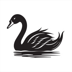 black swan on white,swan, bird, animal, vector, illustration, water, silhouette, symbol, love, lake, nature, art, duck, birds, cartoon, drawing, feather, black, beak, icon, design, wing, swimming, swa