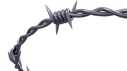 barbed wire isolated on transparent background