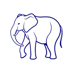 Black elephant silhouette walking on white background. This is an editable and printable vector eps file.Giraffe silhouette with white background