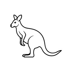 Kangaroo icon. Outline kangaroo vector icon for web design isolated on white background
