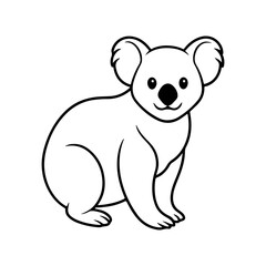 Cute koala isolated on a white background. Vector illustration.