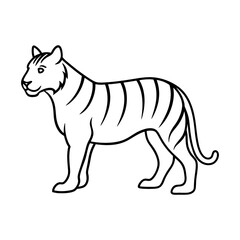 Tiger silhouette with white background