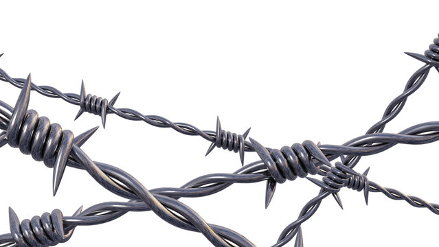 barbed wire isolated on transparent background