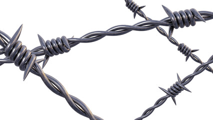 barbed wire isolated on white