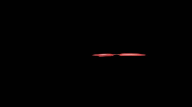 Animation red light power effect on black background.