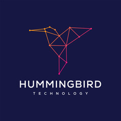 Hummingbird Colibri Logo Template, Technology, Smart, Future, Logo Design Vector.