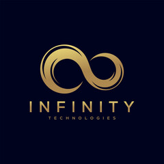 Infinite limitless symbol icon or logo design template. Corporate branding identity