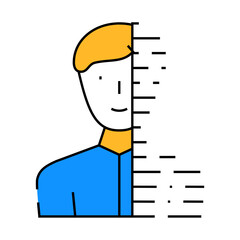 digital portrait line icon vector. digital portrait sign. isolated symbol illustration