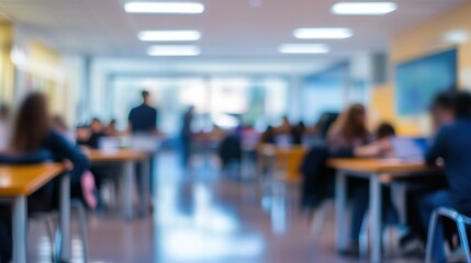 Blurred Image of a Classroom